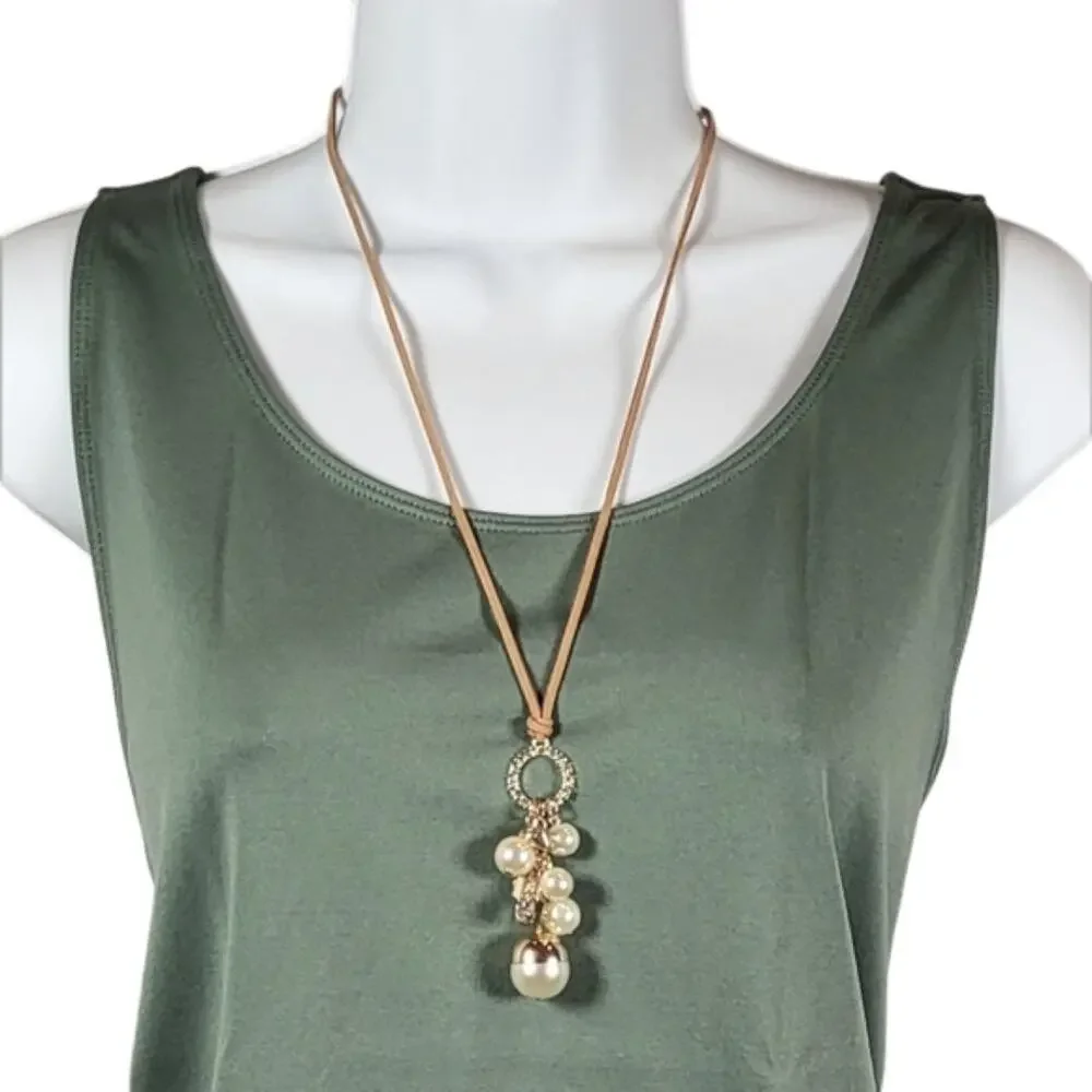 Cato Corded Pearl Cluster Necklace & Earring Set – Rose Gold Tone